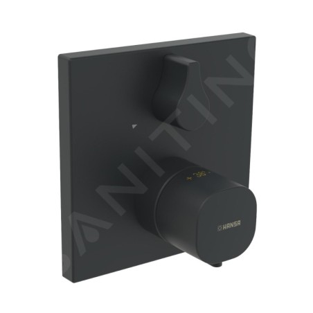 Hansa Living - Mitigeur de douche thermostatique encastré, noir mat 8113956233