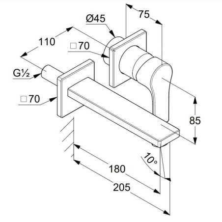 Kludi Zenta SL - Mitigeur de lavabo encastré pour une installation à 2 trous, chrome 482440565