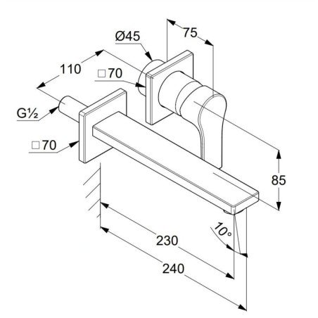 Kludi Zenta SL - Mitigeur de lavabo encastré pour une installation à 2 trous, chrome 482450565