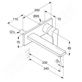Kludi Zenta SL - Mitigeur de lavabo encastré pour une installation à 2 trous, chrome 482480565