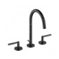 Kludi Nova Fonte - Mitigeur de lavabo avec Push-Open et bec pivotant, l'installation à 3 trous, noir mat 201433915