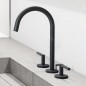 Kludi Nova Fonte - Mitigeur de lavabo avec Push-Open et bec pivotant, l'installation à 3 trous, noir mat 201433915