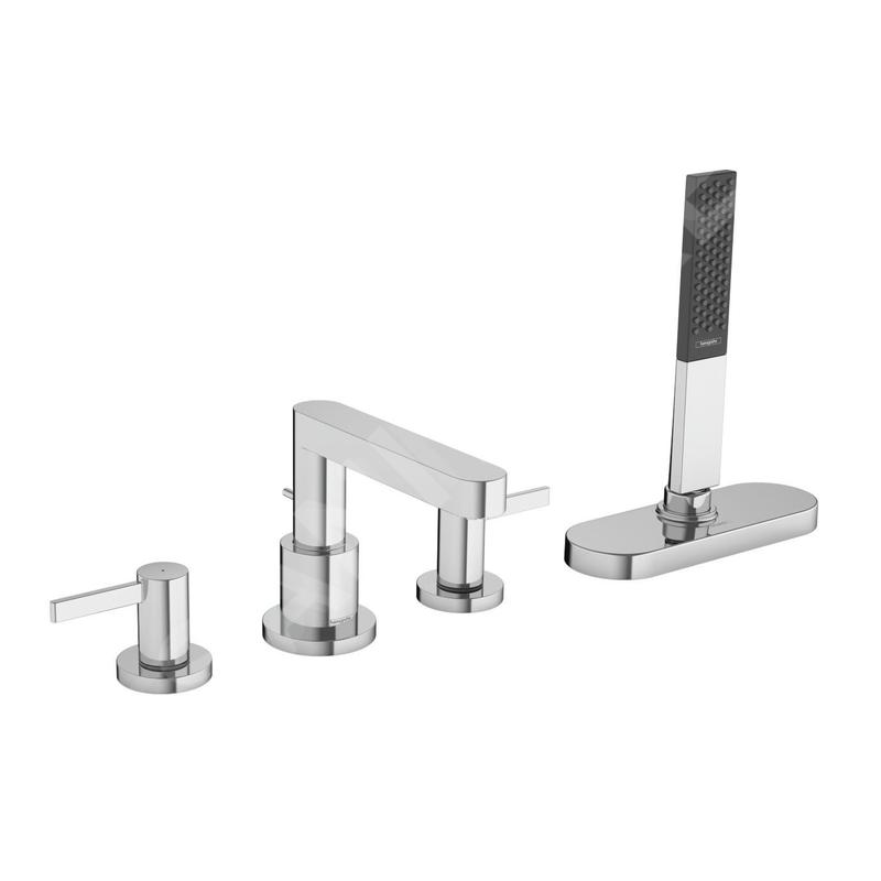 Hansgrohe Finoris - Mitigeur sur le bord de baignoire, installation 4 trous, Sbox, chrome 76444000