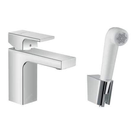 Hansgrohe Vernis Shape - Mitigeur de lavabo avec douchette à main Bidette, chrome 71216000