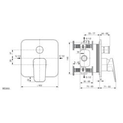 Ideal Standard CeraPlan - Mitigeur de baignoire encastré, chrome BD263AA