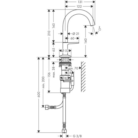 Axor One - Mitigeur de lavabo avec bonde Push-Open, chrome 48010000