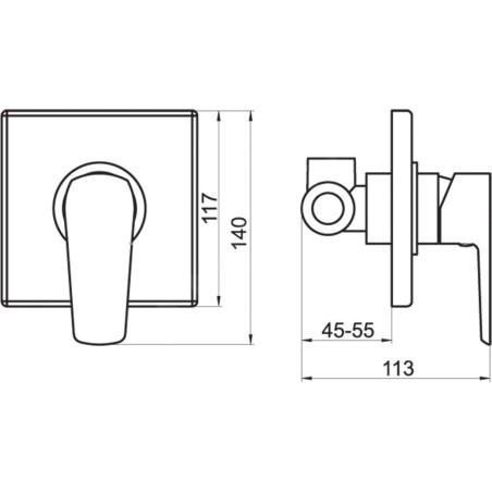Novaservis Metalia 58 - Mitigeur encastré avec corps, chromé 58050,0