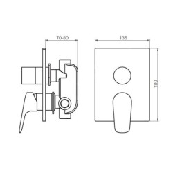 Novaservis Titania Pure - Mitigeur encastré avec corps, chromé 90350R,0