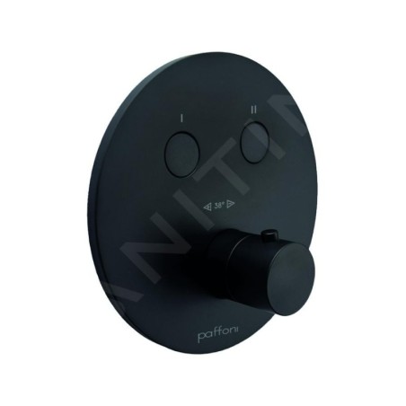 Paffoni Compact Box - Mitigeur thermostatique encastré, pour 2 sorties, noir mat CPT018NO