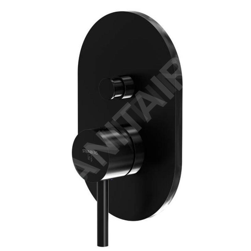 Steinberg 100 - Mitigeur encastré pour 2 appareils, noir mat 100 2103 3 S