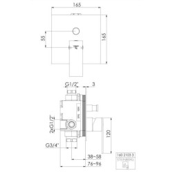 Steinberg 160 - Mitigeur encastré pour 2 appareils, noir mat 160 2103 3 S