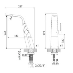 Steinberg 260 - Mitigeur de lavabo, noir mat 260 1700 1 S