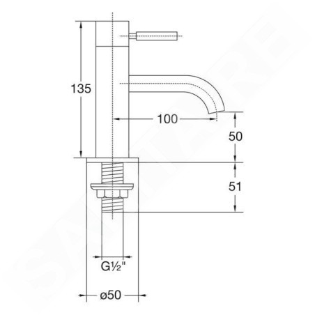 Steinberg 100 - Robinet de lavabo, noir mat 100 2500 S