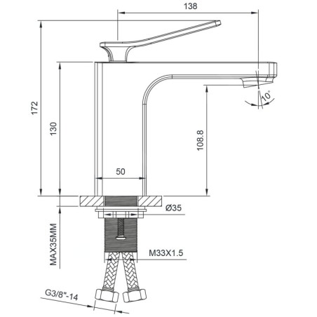 Sapho Jumper - Mitigeur de lavabo, chrome JM002