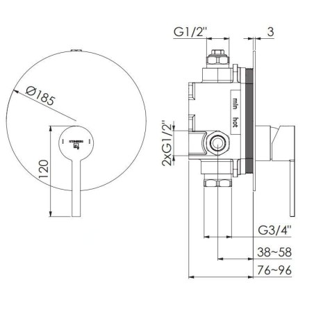 Steinberg 260 - Mitigeur de douche encastré, chrome 260 2243 3