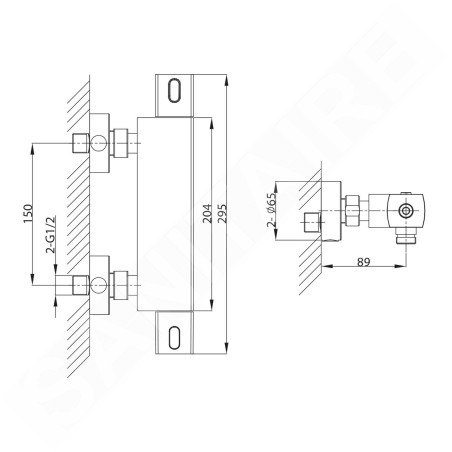 Sapho Mixona - Mitigeur thermostatique de douche, chrome MG411