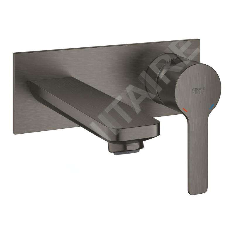 Grohe Lineare - Mitigeur de lavabo encastré, installation à 2 trous, Hard Graphite brossé 19409AL1