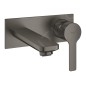 Grohe Lineare - Mitigeur de lavabo encastré, installation à 2 trous, Hard Graphite brossé 19409AL1