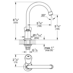 Grohe Costa S - Robinet de lavabo, chome 20179001