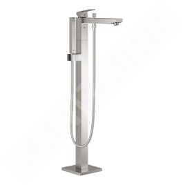 Grohe Eurocube - Mitigeur de baignoire à monter au sol avec accessoires, supersteel 23672DC1