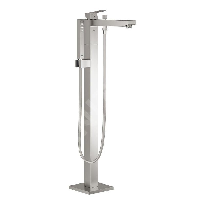 Grohe Eurocube - Mitigeur de baignoire à monter au sol avec accessoires, supersteel 23672DC1