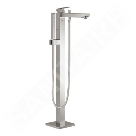 Grohe Eurocube - Mitigeur de baignoire à monter au sol avec accessoires, supersteel 23672DC1