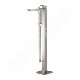 Grohe Eurocube - Mitigeur de baignoire à monter au sol avec accessoires, supersteel 23672DC1