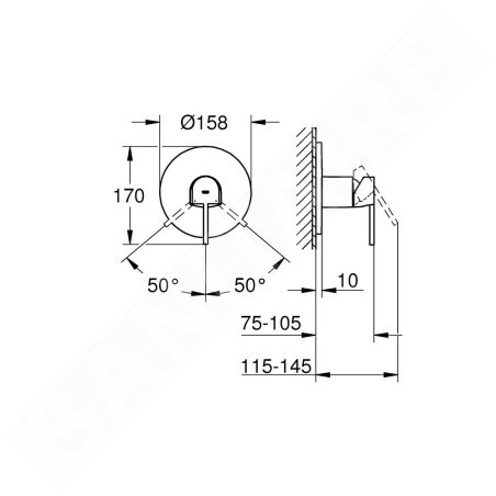 Grohe Plus - Mitigeur de douche à encastrer, Hard Graphite brossé 24059AL3
