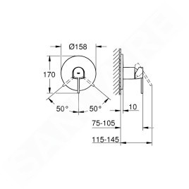 Grohe Plus - Mitigeur de douche encastré, supersteel 24059DC3