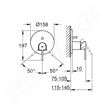 Grohe Plus - Mitigeur encastré pour 2 sorties, supersteel 24060DC3