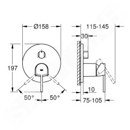 Grohe Plus - Mitigeur à encastrer pour 3 sorties, supersteel 24093DC3