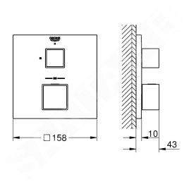 Grohe Grohtherm Cube - Mitigeur thermostatique de douche à encastrer, supersteel 24153DC0