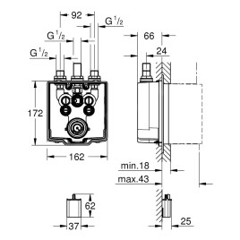 Grohe Corps d’encastrement - Corps d’encastrement pour mitigeur de douche électronique 36458000