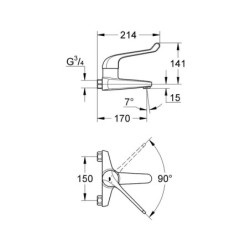 Grohe Euroeco - Mitigeur de lavabo, chrome 32823000