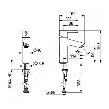 Hansa Vantis - Mitigeur de lavabo, chrome 52372267