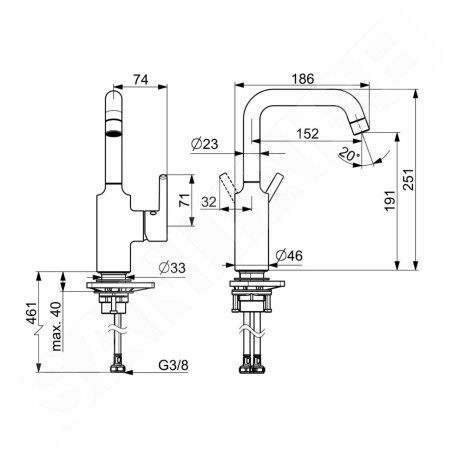 Hansa Vantis - Mitigeur de lavabo, chrome 52552267