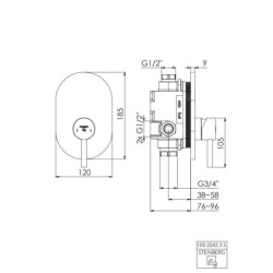 Steinberg 100 - Mitigeur de douche encastré, noir mat 100 2243 3 S