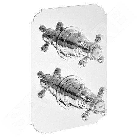 Sapho Sassari - Mitigeur thermostatique encastré de douche, avec corps d'encastrement, 2 sorties, chrome SR392