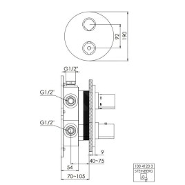 Steinberg 100 - Mitigeur thermostatique encastré pour 3 sorties, noir mat 100 4123 3 S