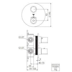 Steinberg 100 - Mitigeur thermostatique encastré pour 2 sorties, blanc mat 100 4133 3 W