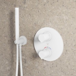 Steinberg 100 - Mitigeur thermostatique encastré pour 2 sorties, blanc mat 100 4133 3 W