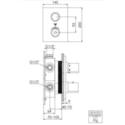Steinberg 120 - Mitigeur thermostatique encastré pour 3 sorties, chrome 120 4123 3