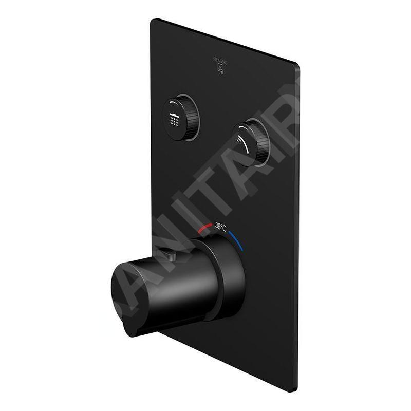 Steinberg 390 - Mitigeur thermostatique encastré pour 2 sorties, noir 390 4221 3 S
