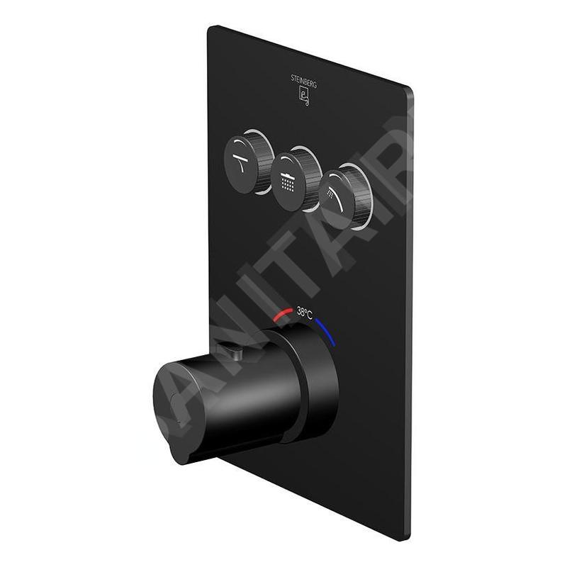 Steinberg 390 - Mitigeur thermostatique encastré pour 3 sorties, noir 390 4231 3 S