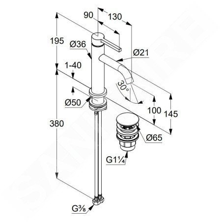 Kludi Nova Fonte - Mitigeur de lavabo avec vidage Push-Open, chrome 202880515