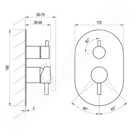 Ravak Espirit - Mitigeur encastrable, pour 2 sorties, chrome X070208