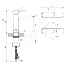 Ravak Eleganta - Mitigeur de lavabo, chrome X070210