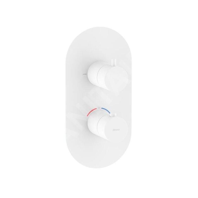 Ravak Espirit - Mitigeur thermostatique encastré, 2 sorties, blanc mat X070249