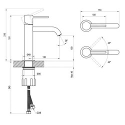 Ravak Espirit - Mitigeur de lavabo, noir mat X070273