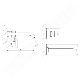Ravak Espirit - Mitigeur de lavabo encastré, 2 trous, noir mat X070278